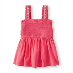 New Smocked Gauze Coral Top Size Xxl Wonder Nation Sleeveless Stretch Cotton Smocked Top, Stretch Cotton Sleeveless Smocked Top, Stretch Sleeveless Cotton Smocked Top, Cute Pink Cotton Smocked Top, Pink Cotton Smocked Top, Pink Cotton Smocked Top With Smocked Back, Fitted Smocked Cute Tops, Cute Fitted Smock Tops, Cotton Tops With Smocked Bodice