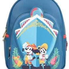 Questions? Leave A Comment Below! Disney Travel Backpack, Disney Style Backpack For Travel, Themed Travel Backpack Bags, Disney Blue Bags With Zipper Closure, Blue Disney Bags With Zipper Closure, Blue Backpack With Zipper For Disney Trips, Blue Themed Back-to-school Bag, Blue Disney Bag With Zipper Closure, Blue Backpack For Disney Trips With Adjustable Strap