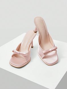 ELEGANT BOWKNOT OPEN TOE HIGH HEEL SANDALS FOR WOMEN, VACATION SHOES, SUMMER SALE, FOR CHRISTMAS FALL NEW YEAR HOLIDAY Pink Fashionable        Women Shoes, size features are:Bust: ,Length: ,Sleeve Length: Pantyhose With Open Toe Shoes, Pastel Heels, Pink Kitten Heels, Heel Sandals For Women, Pink Block Heels, Women Vacation, Fancy Heels, Shein Shoes, Heels Pink