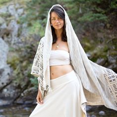 Women's Summer Outfits, Soft Outfits, Handwoven Shawls, White Shawl, Festival Costumes, Bohemian Women, Hooded Cloak, African Mud Cloth, Conscious Living