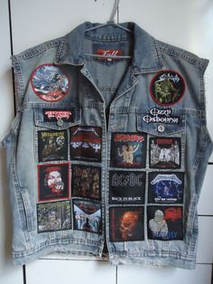 Vest Made to Another Friend 80s Metal Outfits, Vest With Patches, Roll Clothes, Metalhead Fashion, Sodo Ghoul, Metal Outfits, Rocker Jacket, Crust Pants