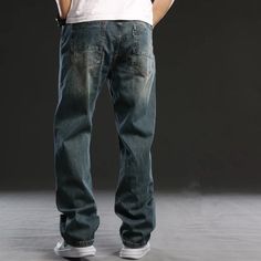 For a youthful stylish appeal, invest in these hip-hop-styled straight jeans for men that are designed in a solid pattern using denim material. These bottoms which have a mid-weight thickness are plus-sized and loose-fitting. They are full-length spring and autumn jeans with a button-fly closure and decorative pockets.Specifications Wash: Light Waist Type: MID Thickness: Midweight Style: HIP HOP Place Of Origin: China (Mainland) Pattern Type: Solid Origin: Mainland China Model Number: 2022/YD145J65 Material: Denim Length: Full Length Jeans Style: STRAIGHT Item Type: JEANS Gender: MEN Fit Type: LOOSE Fabric Type: Plaid Decoration: Pockets Closure Type: Button Fly CN: Jiangsu Brand Name: GeraldBlack Applicable Season: Spring and Autumn Applicable Scene: Casual Shipping This product ships fro Autumn Jeans, Denim Retro, Denim Pants Fashion, Full Length Jeans, Plaid Decor, Fall Jeans, Style Hip Hop, Retro Men, Jeans For Men