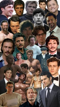 collage of many different men in suits and ties, including one with beards