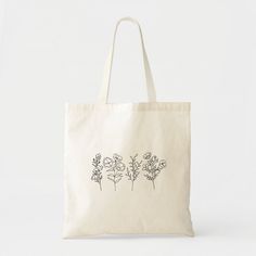 Line Art Floral Canvas Tote Bag Artistic Everyday Tote Bag, Artistic Beige Bags For Gifts, Artistic Everyday Satchel Bag, Artistic Beige Bags Perfect For Gifts, Artistic Satchel Bags For Everyday Use, Artistic Tote Bag For Gift, Artsy White Tote Bag, White Artsy Tote Bag, Artistic Beige Rectangular Bag