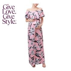 in stock Chic Fitted Maxi Dress For Holiday, Summer Maternity Long Dress, Pink Maxi Dress For Spring Holiday, Fitted Maxi Dress For Spring Holiday, Chic Flowy Holiday Dress, Long Summer Maternity Dress, Chic Summer Maternity Dress, Long Maternity Summer Dress, Flowy Spring Dress For Holiday