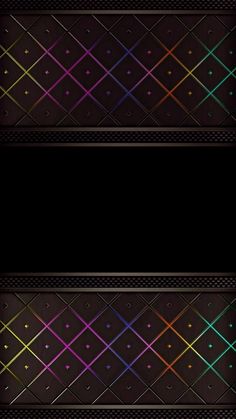 an abstract black background with colorful lines and dots on the bottom, in different colors