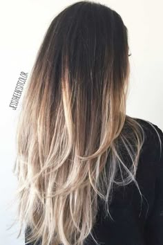 Asian Fine Hair Styles, Long Hair Haircut, Partial Balayage, Brown Ombre Hair Color, Black Hair Ombre, Ash Blonde Ombre, Hair Caramel, Blonde Ombré