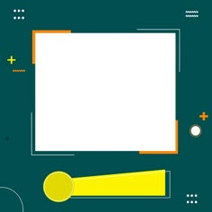 an abstract background with squares, circles, and shapes in yellow and green colors on a dark blue background