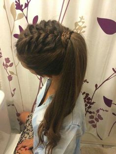 Trendy braided hairstyle ideas | Hairstyle tutorial ideas Hair And Makeup, Hair Nails, Hair And Beauty, Hair Ideas, Long Hair, Hair Makeup, Braids, Prom, Hairstyles