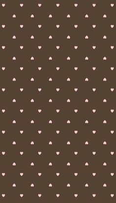 a brown background with small pink hearts on the top and bottom, all in different sizes