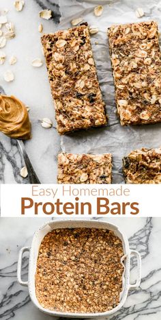 easy homemade protein bars with peanut butter and oats