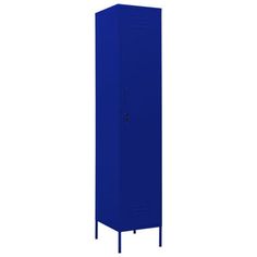 a blue metal locker on a white background