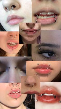 many different types of nose piercings are shown