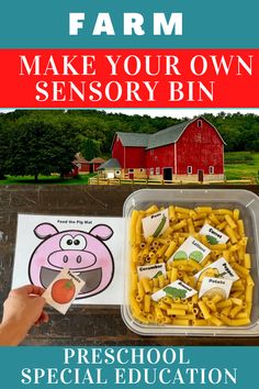 the farm make your own sensory bin for preschool