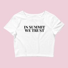 Introducing our "In Summit We Trust" Women’s Crop Baby Tee – a stylish and inspired addition to your wardrobe, perfect for all the electronic music enthusiasts who admire John Summit's music and unique style. Embrace the vibes of John Summit with this trendy crop baby tee. The "In Summit We Trust" design signifies your appreciation for his music and adds a touch of flair to your style, making it an ideal choice for expressing your admiration for this artist and his contributions to the electroni John Summit, Trust Design, Wardrobe Clothes, Rave Festival, Clothes To Buy, Electronic Music, Baby Tee, New Wardrobe, Infant Tees