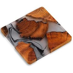 a wooden coaster with wood slices on it