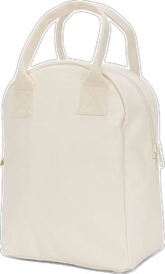 a white canvas bag with two handles