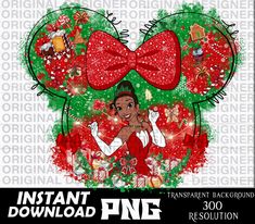 Princess Tiana Christmas, Tiana Christmas, Frog Christmas, Christmas Princess, Png Stickers, Princess Tiana, Princess And The Frog, Christmas Sublimation, Die Cut Stickers