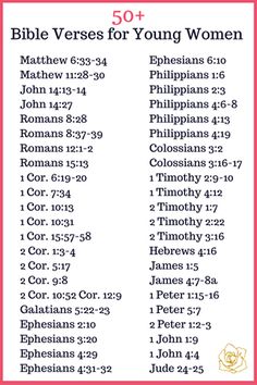 the bible verses for young women