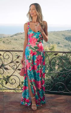 Anderson Maxi Dress ~ Garden Party Multi Newport Rhode Island Wedding Guest Dress, Hawaii Wedding Outfits, Formal Beach Wedding Attire Guest Women, Resort Formal Attire Women, Cancun Wedding Outfit Guest, Beach Chic Outfit Wedding Guest, Tropical Party Dress, Garden Wedding Guest Outfit, Garden Party Dress Code