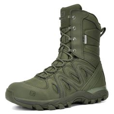 PRICES MAY VARY. Durable leather and abrasion-resistant fabric upper, DRY-X military class membrane waterproof and moisture-wicking mesh lining Padded tongue and collar, Protective, welded TPU quarter overlays, heel pull loop, rustproof hardware and speed laces Protective molding toe cap, compression-molded EVA midsole and aggressive rubber outsole Cushion Plus high rebound PU footbed for Dynamic arch support and underfoot cushioned comfort TPU sole-stabilizing technology and lightweight nylon a Scorpion Grasses, Green Combat Boots, Combat Boots For Men, Cool Tactical Gear, Trekking Boots, Combat Boots Men, Camo Shoes, Tactical Shoes, Army Boots