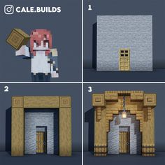 the steps to build a minecraft house in 4 easy steps with pictures and instructions