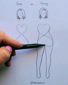 someone is drawing a woman's body on paper