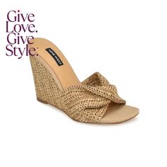 in stock Chic Open Toe Wedge Sandals For Vacation, Vacation Wedge Sandals With Wrapped Heel And Closed Toe, Chic Summer Wedge Sandals With Open Heel, Chic Open Heel Wedge Sandals For Summer, Trendy Straw Wedge Heels, Chic Open Toe Wedge Sandals With Wrapped Heel, Party Wedge Slip-on Sandals, Party Slip-on Wedge Sandals, Chic Beach Wedge Sandals