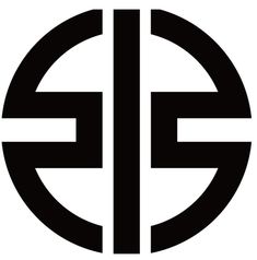 a black and white logo with the letter e in it's center, on a white background