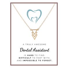 PRICES MAY VARY. Represents the triangle of success: effort, talent, and attitude. As dental assistants work tirelessly to support dentists and ensure patients receive the best care possible, this necklace serves as a reminder that their dedication to their craft and positive attitude are truly appreciated. Dental assistant gifts for women. Gift ready in a lovely gift box that is ready to be given to your favorite Dental assistant. The message card will touch your dental assistant’s heart and ma Dental Assistant Appreciation Week, Dental Assistant Graduation, Dental Assistant Gifts, Dental Gifts, Motivational Message, Assistant Gifts, Triangle Necklace, S Heart, Dental Assistant