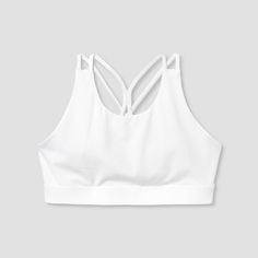 Girls' Microfiber Bra - All In Motion™ White M : Target White Cross Back Sports Bra For Workout, Summer High Stretch Cross-back Sports Bra, White Cross-back Sports Bra For Workout, High Stretch Cross Back Sports Bra For Summer, Fitted Sports Bra With Mesh Cross Back, Medium Support Seamless Sports Bra With Cross Back, Medium Support Seamless Cross Back Sports Bra, Medium Support Seamless Cross-back Sports Bra, Sporty White Activewear With Cross Back