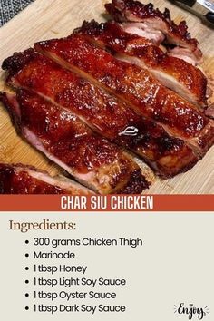 Health Chicken Recipes, Char Siu Chicken, Kecap Manis, Char Siu, Chinese Cooking Recipes, Grandmas Recipes, Chinese Dishes, Chinese Cooking, Hoisin Sauce