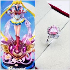 "Love Usagi Engagement Ring , Heart Shape Sailor Moon Ring, Usagi Tsukino Ring, Sailor Moon Jewelry, Sailor Moon Wedding Ring For Her Specifications :- ❥ Stone - Cubic Zirconia  ❥ Stone Size - 7x7MM ❥ Side Stone - Cubic Zirconia ❥ Ring Size: I offer more than one (Contact us if your ring size is not available in the listing) ❥ Color: Silver, Gold, Rose Gold, White Gold or Black Rhodium ❥ Material : 925 Sterling Silver, 14K/18K/22K Solid Gold ---> ❥ Makes a Wonderful Gift for your Girlfriend, Wife, Mother and Friend or Simply an Excellent Addition to Your Jewelry Collection ------------------------------------------------------------------------------------------------------------------------------------------------- ---> ❥ PERSONAL ASSISTANCE:- If you still need any clarification for the p Pink Open Heart Ring For Wedding, White Crystal Ring For Wedding On Valentine's Day, White Crystal Ring For Wedding And Valentine's Day, Valentine's Day Wedding Crystal Open Ring, Pink Moonstone Wedding Ring, Sailor Moon Engagement Ring, Engagement Ring Heart Shape, Sailor Moon Ring, Moon Wedding Ring