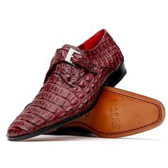 Caiman Crocodile, Snake Leather, Man Shoes, Stunning Shoes, Crocodile Skin, Crocodile Leather, Strap Design, Monk Strap, Rubber Heels