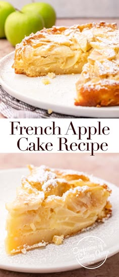 this is an image of french apple cake recipe