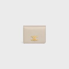 TRIOMPHE COMPACT WALLET IN SHINY CALFSKIN - LIGHT STONE | CELINE Celine Triomphe Wallet, Celine Triomphe, Fragrance Bottle, Compact Wallet, New Fragrances, Small Leather Goods, Bags Accessories, Online Purchase, Calf Skin