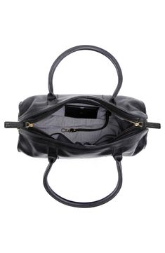 Convertible straps offer versatile carrying of this structured satchel bag that's shaped from buttery-soft leather. Interior zip pocket Lined Leather Imported Black Duffle Bag With Detachable Handle For On-the-go, Black Travel Bag With Detachable Handle For On-the-go, Everyday Travel Bag With Top Carry Handle, Top Handle Duffle Bag For Daily Use, Modern Satchel Duffle Bag With Detachable Handle, Black Travel Bag With Detachable Handle For Everyday Use, Chic Duffle Bag With Detachable Handle For Everyday, Black Business Duffle Bag With Detachable Handle, Travel Bag With Adjustable Strap And Top Handle