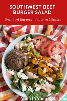 the cover of southwest beef burger salad