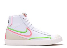 Wmns Blazer Mid '77 'Inifinite Watermelon' - Nike - DC1746 102 - white/sunset pulse/coconut milk/electric green | Flight Club White Sunset, Nike Shoes Women Fashion, Nike Blazers, Nike Shoes Girls, Preppy Shoes, Pretty Shoes Sneakers, Electric Green, All Nike Shoes, Shoes Ideas