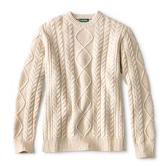 Inspired by Aran Islands sweaters, our cable knit crewneck honors Irish craftsmanship in a classic design. Irish Knit Sweaters, Love Presents, Aran Islands, Irish Sweater, Aran Sweater, Cable Knit Sweater Womens, Fall Inspo, Twill Pants, Quilted Vest