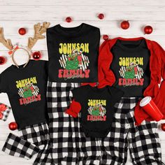 Family Christmas Shirts Black Santa Matching Christmas Shirts Custom Christmas Pajama shirt African American Personalized Family Group Shirt ORDERING INSTRUCTIONS 1-) Please, Check and Review all Photos. 2-) Choose Your T-Shirt Size from the Size Menu. 4-) Choose the quantity amount 5-) Click ADD TO CART. You can go back to add more products 6-) Please click the "Proceed to Check Out" button PRINT ▸ This is a Direct-To-Garment printed item ▸ The ink is printed INTO the fabric, not sitting on top Black Long Sleeve Christmas T-shirt, Festive Holiday Black Top, Black Shirt For Winter Holiday, Black Top For Festive Holiday Occasions, Black Holiday Shirt, Black Cotton Shirt For Holiday, Black Long Sleeve Holiday Shirt, Black Crew Neck Shirt For Christmas, Black Christmas Festive Tops