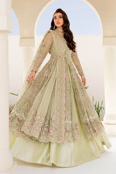 Pakistani Gown and Latest Bridal Lehenga Designs is a beautiful attire adorned with Hand-worked embellishments. This Lehenga Dress is available Online. Shadi Outfits, Marriage Outfit, Henna Dress, Indian Night, Pakistani Gown, Latest Bridal Lehenga Designs, Insta Reel, Dresses Pakistani, Pakistani Bridal Dress