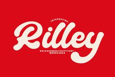 the word riley on a red background