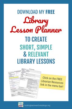 the free library lesson for children to learn how to write and use it as an activity