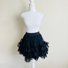 Black Layered Lace Mesh Tutu Ballet Skirt Size M Nwot - Never Been Worn Goth Emo Grunge Alt Halloween Costume Party Black Gothic Mini Skirt For Alternative Fashion, Fitted Black Gothic Mini Skirt, Black Stretch Punk Mini Skirt, Black Stretch Mini Skirt In Punk Style, Punk Style Black Stretch Mini Skirt, Black Tiered Mini Skirt In Punk Style, Black Rock Style Skirt For Alternative Fashion, Black Ruffled Skirt For Halloween, Gothic Black Skirt For Summer