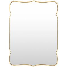 a white and gold framed mirror on a white background with an empty space in the middle