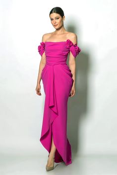 Serena Floral Off Shoulder Royal Pink Gown – unmatchedbyu Off The Shoulder Gown Evening Dresses, Off Shoulder Gown Evening Dresses, Bridal Evening Gown, Off Shoulder Evening Gown, Royal Pink, Black Tie Events, Pink Evening Dress, Pink Gown, Off Shoulder Gown