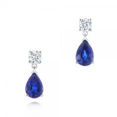 Blue Sapphire and Diamond Earrings | Joseph Jewelry | Bellevue | Seattle | Online | Design Your Own Jewelry Formal Blue Pear-shaped Diamond Earrings, Blue Pear-shaped Diamond Earrings For Anniversary, Blue Gia Certified Diamond Earrings For Wedding, Classic Blue Diamond Earrings For Formal Occasions, Classic Sapphire Diamond Earrings For Wedding, Classic Blue Diamond Earrings For Wedding, Classic Blue Diamond Earrings Brilliant Cut, Blue Classic Diamond Earrings With Brilliant Cut, Classic Blue Diamond Earrings With Brilliant Cut