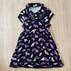 Excellent Condition Inventory #P6859 Cute Mini Dress For Halloween, Cute Mini Length Halloween Dress, Cute Mini-length Halloween Dress, Cute Mini Halloween Dress, Pastel Goth Black Dress For Halloween, Black Pastel Goth Dress For Halloween, Black Kawaii Dress For Halloween, Kawaii Black Halloween Dress, Purple Pastel Goth Party Dress