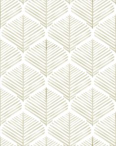 a white and beige geometric pattern with small trees on the side, in shades of gray